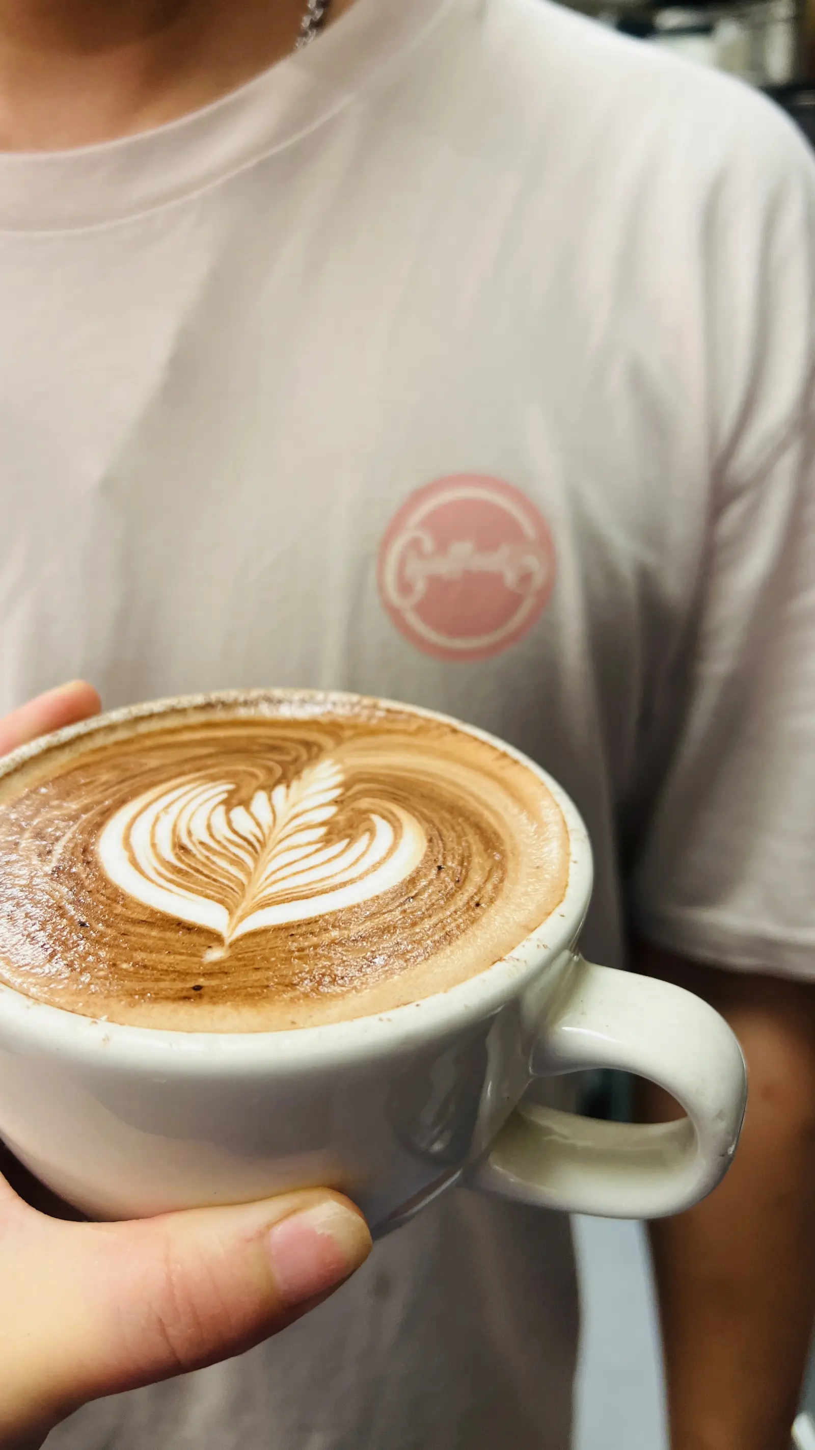 Flat white poured at Chuffed