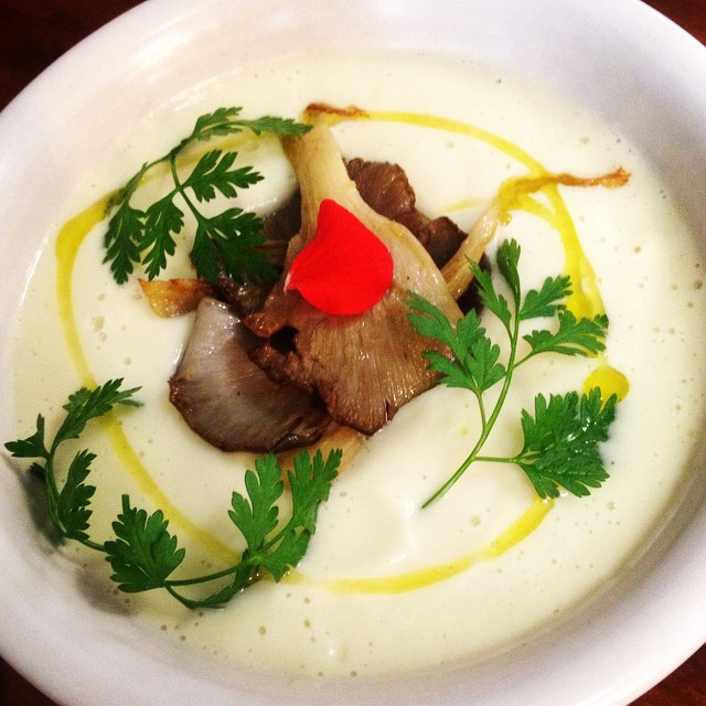 Cauliflower and oyster mushroom soup Chuffed Coffee